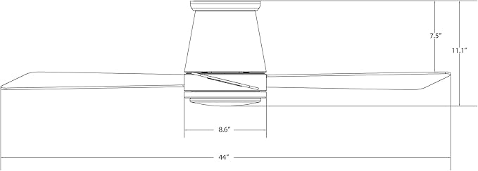 WAC Lighting Hug 3-Blade Aluminum Smart Flush Mount Ceiling Fan in Matte White