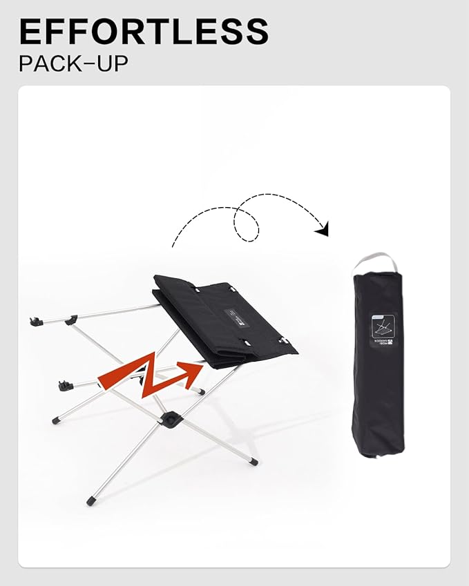 MOBI GARDEN Portable Camping Table 7001 Aluminum Frame Lightweight Folding Table with Integrated Cup Holders &amp UL Hard Top Camping Coffee Table