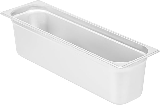 Restaurantware-Kitchen Tek 1/2 Size Long Steam Table Pans 6 Anti-Jam Steam Pans - Lids Sold Separately 6” Deep 24 Gauge Stainless Steel Hotel Pan Freezable for Catering Events and Parties