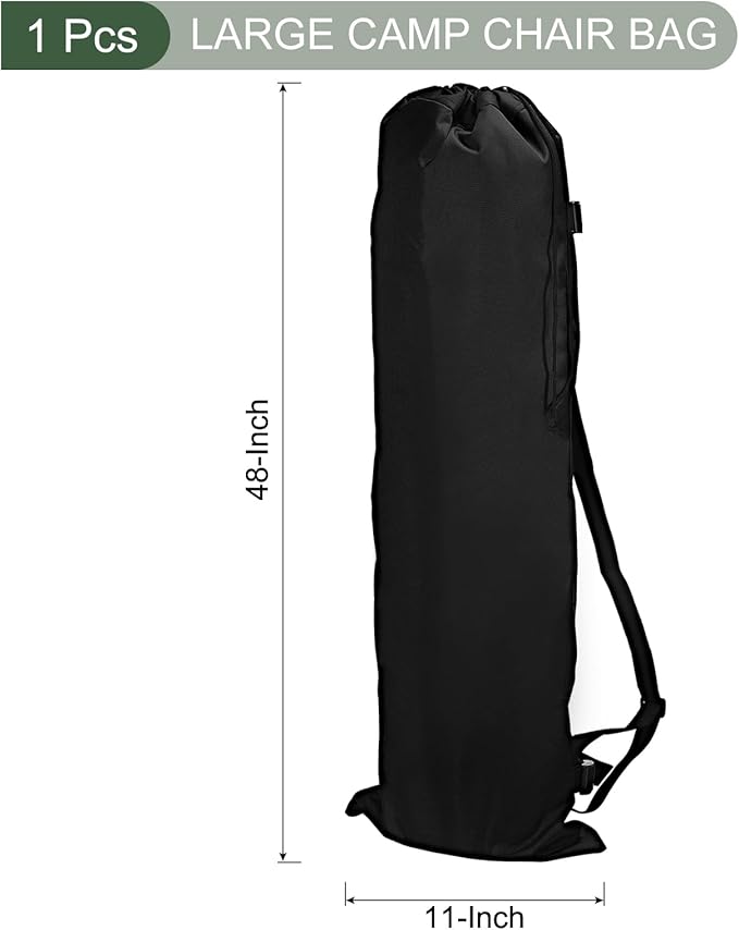 YOKIVE 900D Camp Chair Replacement Bags Oxford Camping Carry Bag with Side Pocket | Store Portable Fold-Up Camping Chair Great for Camping Black (47)