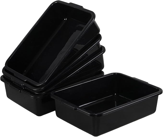 Asking 5 Pack 8 L Small Commercial Bus Tubs Plastic Restaurant Bus Box Black