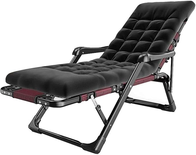 Lounge Outdoor Reclining Sun Lounger Chair with Cushions and Footrest Folding Chair for Garden Camping Deck Padded Foldable Sunlounger Recliner