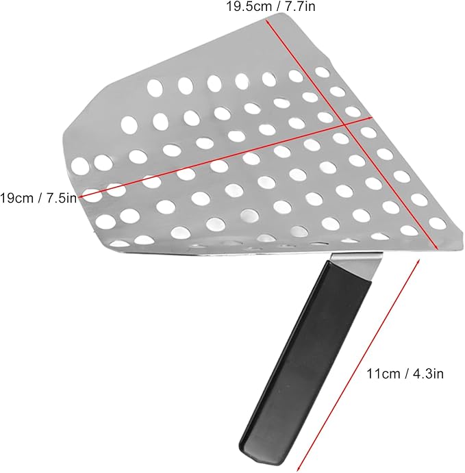 Pissente Fries Scoop Stainless Steel Ergonomic Handle French Fry Scooper Easy to for Movie Theaters and Picnics