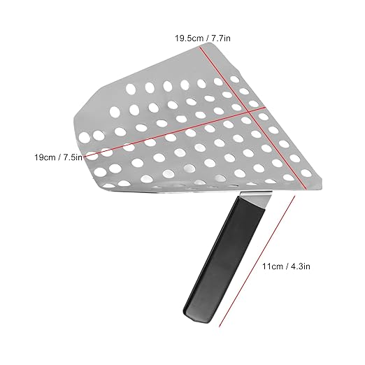 ANGGREK Fries Scoop Stainless Steel Ergonomic French Fry Scooper with Holes for Popcorn Lightweight Design for Quick Serving at Events or Home