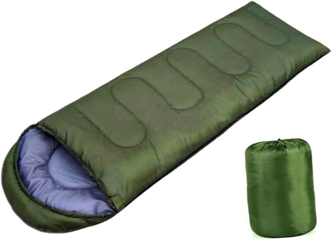GALPADA Envelope with Hood for Camping Lightweight Outdoor for Hiking and Backpacking Compression Storage Bag Included Army Green Suitable for Spring Summer Fall