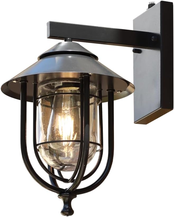 merley Outdoor Wall Lights - Outdoor Lights with Dusk-to-Dawn Sensor Modern Porch Light Fixtures Rust-Proof Weather-Resistant Wall Sconce Lighting for Exterior Wall