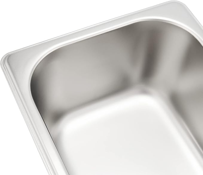 JAPCHET 6 Pack Stainless Steel Steam Pan 1/3 Size Anti-Jam Steam Table Pan Hotel Pans 1/3 Restaurant Buffet Trays for Catering 4 Inch Deep