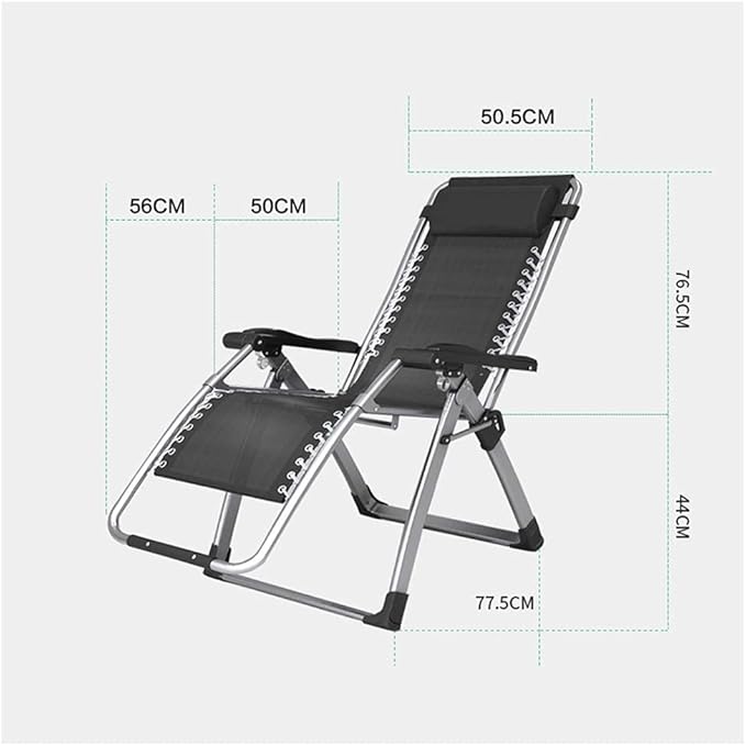 Folding Reclining Chair Heavy Duty Zero Gravity Chairs Sun Loungers Beach Chairs Lounger Deck Chairs Recliner Beach Patio Garden Camping Super Width 65CM