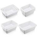 12 Pcs Plastic Commercial Bus Box Dish Washing Tub 3 Size for Home Storage Kitchen Organization Restaurant Food Collection Vegetable 6 L 11 L 17 L(White)
