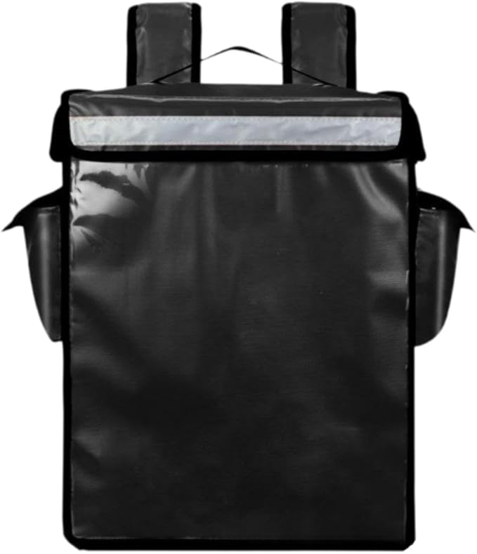 Insulated Delivery Backpack Thermal Food Bag Leakproof with Reflective Strip Catering Bag Insulation Bag for Picnic Delivery Black
