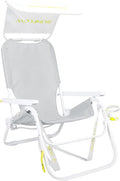 SUNFLOW Shore Thing Premium Beach Chair - Adjustable Portable Rust-Resistant Reclining Beach Chair with UPF 50+ Sun Shade and Drink Holder for The Ultimate in Comfort (Oyster Gray)