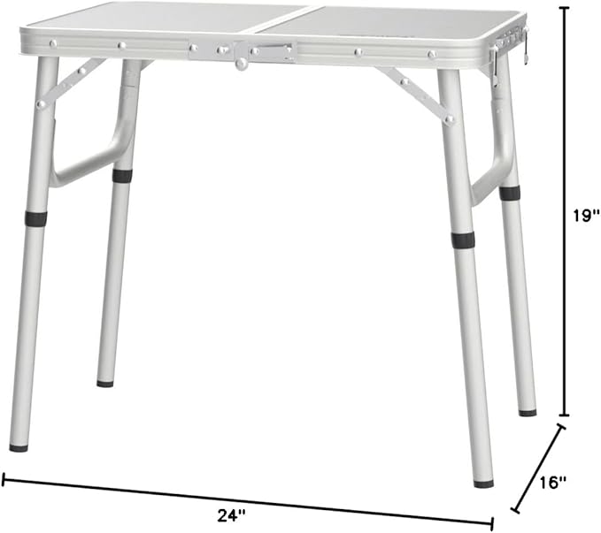 REDCAMP Small Folding Camping Table2ft Portable Aluminum Outdoor Small Foldable Table Adjustable Height Lightweight for Picnic Cooking Beach