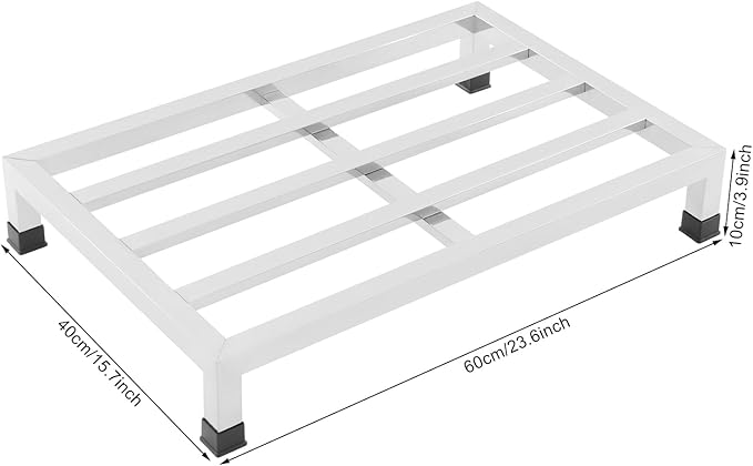 2 Pack Stainless Steel Dunnage Rack 23.6Lx15.7Wx3.9H Heavy-Duty Food Service Storage Racks 550lbs Capacity Each Commercial Floor Racks for Kitchen Garage Restaurant Utility Room