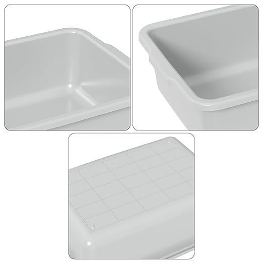 35 L Large Bus Tubs Plastic Commercial Bus Bin Light Gray 4 Packs