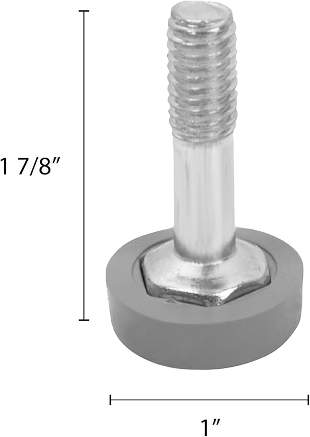 TrueCraftware- Set of 4 Foot and 3/8-16 Threaded Insert Wire Shelving Unit Post Leveler - Leveler for Metal Storage Shelves Wire Shelving Rack for Precise Height Adjustments Kitchen Storage
