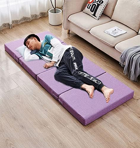 Folding Camping Cot for Adults Heavy Duty Outdoor Bed with Carry Bag Layer Travel Camp Cots Portable Cot Extra WideThick Four-Folding MattressGuest Mattress with Removable CoverSoft Singl