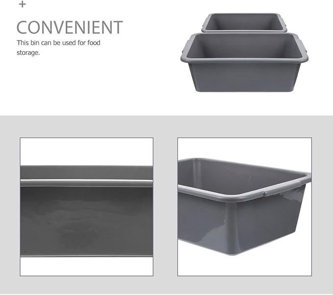 Wakauto 2pcs Rectangular Dish Washing Tub Set Plastic Rectangle Bucket for Kitchen Storage and Dish Washing with Large Capacity 34x23.8x10.9cm 41.4x28.7x13.1cm