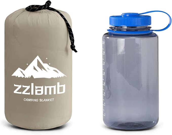 zzlamb Camping Blanket Compact Lightweight Soft Puffy Blanket Water-Repellent Packable Warm Quilt Down Alternative Picnic Hiking Backpacking Beach Travel RV Airplane Couch Car