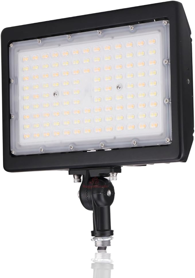 RuggedGrade 90W LED Flood Light - Kivo II CS Series - 13050 Lumens - Bright White 5000K - Photocell Sensor - Knuckle Mount - Outdoor Waterproof Security LED Fixture - DLC 5.1 Premium