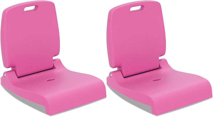 Goplus Poolside Chair for Edge of Pool Foldable Portable Flip Seat w/Back Support &amp 2 Handles Lightweight Outdoor Camping Chair for Stadium Tailgating Fishing Boats Beach (Pink 2 Packs)