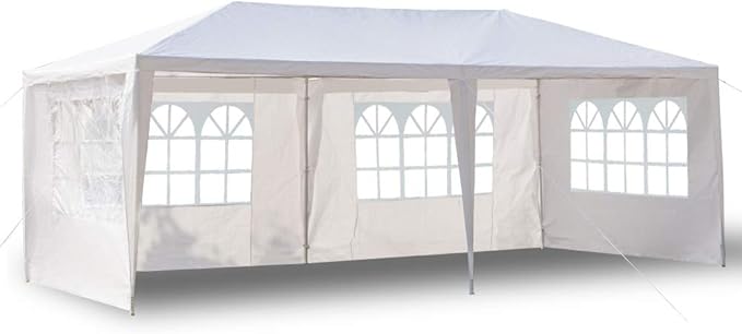 10'X20' Outdoor Party Tent with 4 Removable Sidewalls Waterproof Canopy Patio Wedding Gazebo White
