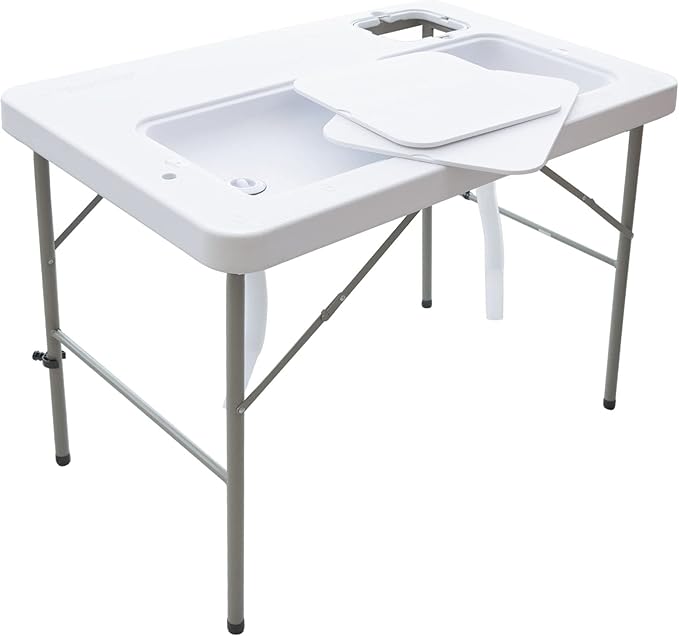 Coldcreek Outfitters Outdoor Washing Table Sink Portable and Foldable Large Dual-Sink Design