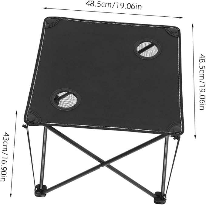 Portable Folding Picnic Table Outdoor Camping Table with Cup Holders Sturdy Frame Oxford Cloth