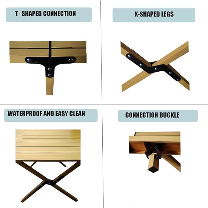 Portable Low Alluminum Roll Up Travel Folding Table for Beach Camping &amp Picnic – Compact Lightweight Multi-Purpose for Indoor &amp Outdoor Use
