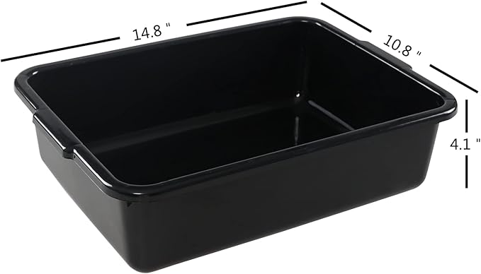 5 Packs 8 L Commercial Bus Tub /Tote Small Plastic Utility Boxes Black