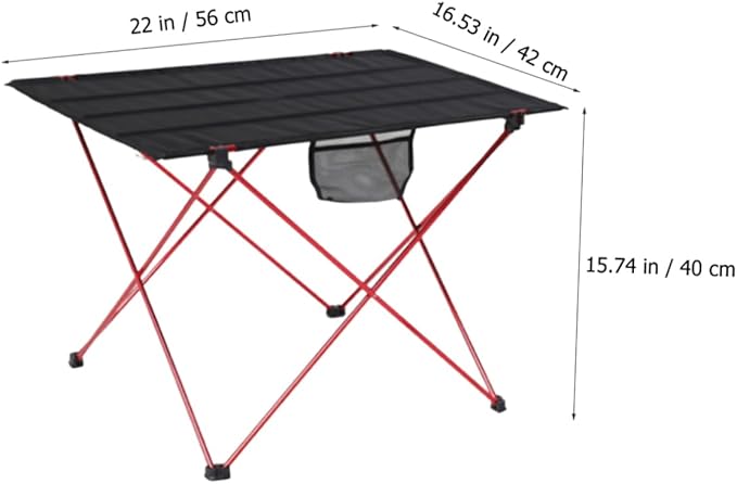 SUPVOX Outdoor Folding Picnic Table Set Lightweight Aluminum Alloy Easy Assembly Portable Camp Table for Picnics Camping Hiking Fishing and Outdoor Activities Medium Red