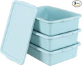 Jekiyo 3 Pack Commercial Bus Boxes with Lids 13 L Plastic Bus Tubs Mint Green