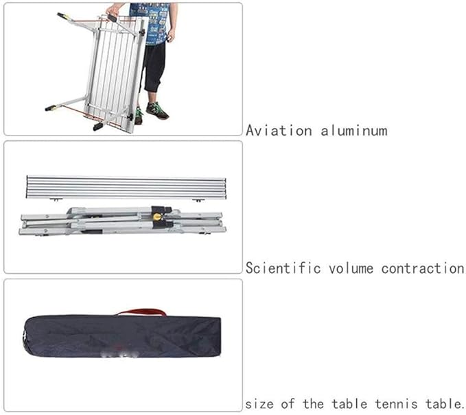 Portable Folding Camping Table with Adjustable Height – Aluminum Alloy Lightweight Corrosion-Resistant 30kg Capacity Includes Carrying Bag for Outdoor Activities Picnic Hiking