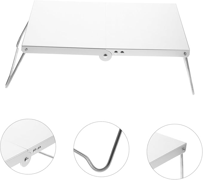 POPETPOP Lightweight Foldable Camping Table Stainless Steel Portable for Outdoor Cooking Picnics and Hiking Activities
