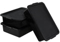 13 L Small Commercial Bus Tubs with Lid Plastic Bus Box 3 Packs Black