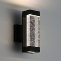 Cerdeco Modern Crystal Bubble Outdoor Wall Light Matte Black Painted 12 W 3000 K Warm White Up Down Light Fixture