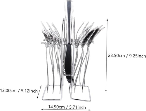 1Set Stainless Steel Cutlery Dishwasher Elegant Forks and Spoons for Dining Room Travel and Office Use Anticorrosive Kitchen Silverware