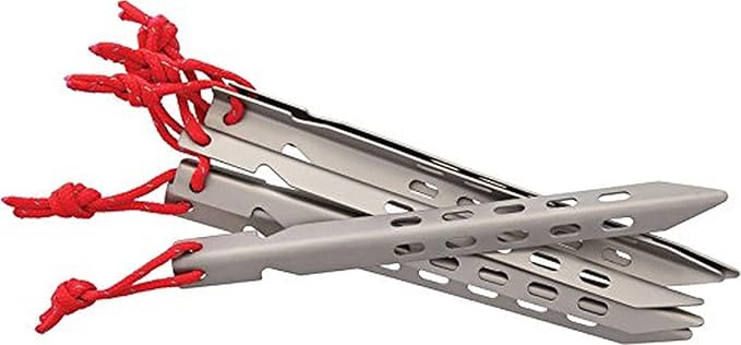 Vargo Titanium Ascent Tent Stake (6 Pack) - Ultralight Durable and Strong