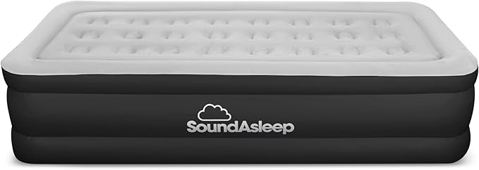 SoundAsleep Products Dream Series Luxury Air Mattress ComfortCoil Technology Built-in High Capacity Pump for Home Camping- Double Height Adjustable Inflatable Blow Up Portable (Twin XL Size)