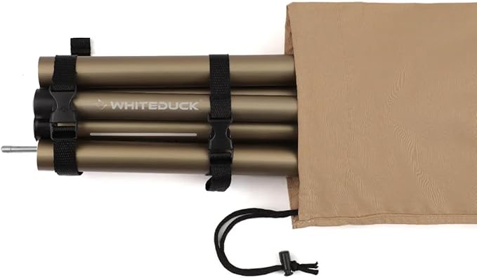 WhiteDuck Large Camping Tarp with Poles – Waterproof Heavy Duty Sunshade for Camping Car Tent Hammock Rain Shelter + UV Protection (Sandstone Beige 170 (4 x 4) m)