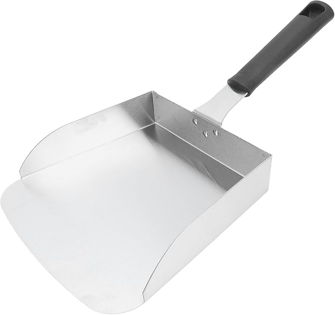 Fabater Stainless Steel Griddle Scoop Wide Opening Design Large Griddle Scoop Food Shovel with Ergonomic Handle for Home Restaurant