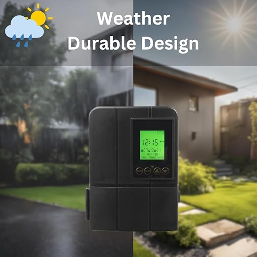 Moonrays 50W Low Voltage Landscape Transformer with Astronomical Timer Dusk/Dawn Weather Resistant Outdoor LED Power Lighting Transformers for Bright Pathway Garden Driveway Lights CETL Approved
