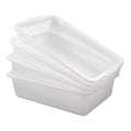4 Packs 35 L Large Bus Tub Plastic Commercial Utility Bus Boxes Set White