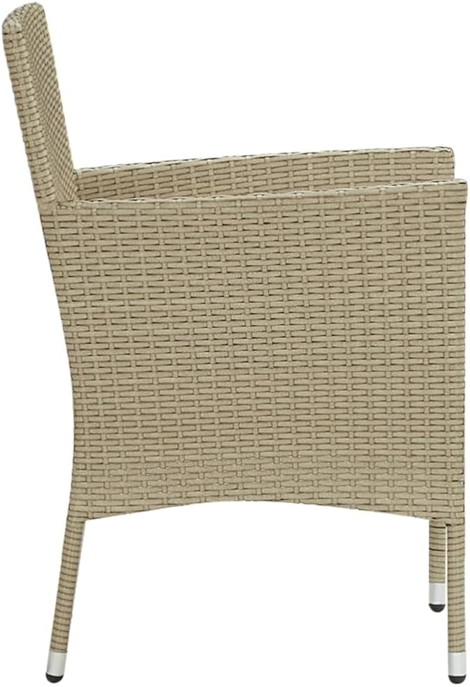 Black Dining Chairs Kitchen Table Chairs Chairs Living Room Outdoor Dining chairsPatio Dining Chairs 4 pcs Poly Rattan BeigeSuitable for Gardens courtyards