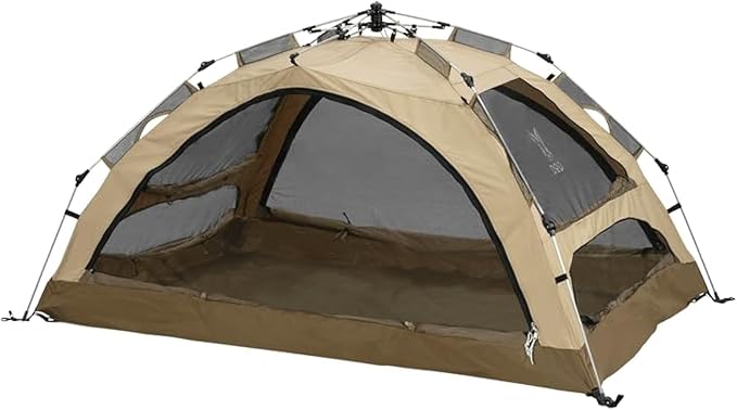 DOD Duo 1Pull Tent - 2 Person Breathable Polycotton Inner Tent - Waterproof Instant Setup Dome Camping Tent with Enclosed Awning - Easy Pop Up - Tan