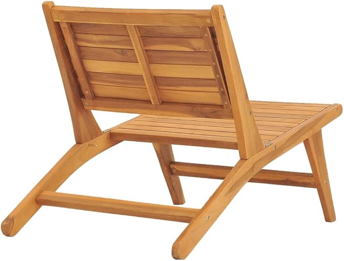 Patio Chair with Footrest Solid Teak Wood Lounge Chair Outdoor Furniture for Garden and Patio Relaxation Reclining High Back with Detachable Footrest Durable Teak Wood Easy Assembly