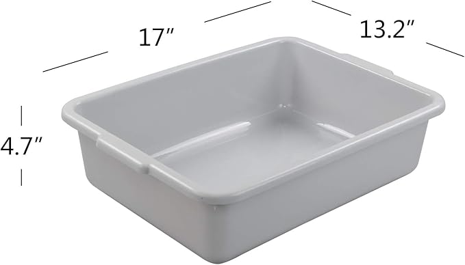 Xyskin 13 L Plastic Commercial Bus Tubs Utility Bus Boxes 4-Pack