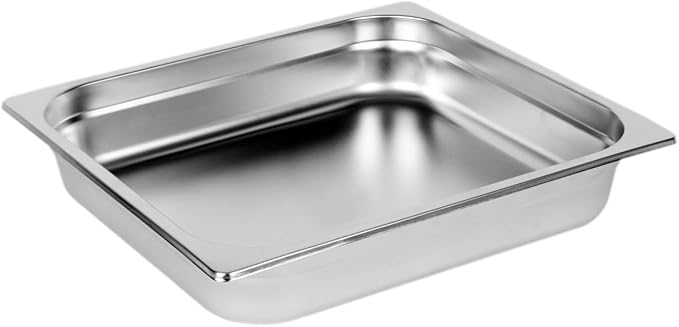Soro Essentials- 2/3 Size 2-1/2 Deep Stainless Steel Anti-Jamming Steam Table Pan 24 Gauge- Chafer Food Pan Stackable Anti-Jam Steam Pans for Hotel Restaurant Supplies Party Buffet Event Catering