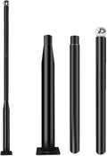 Street Light Pole 10ft Tall - Black Outdoor Adjustable Metal Street Lamp Post for Lights with Mounting Rebar Cage