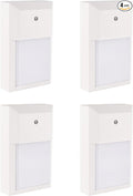 YoonLIT LED Outdoor Wall Pack Lantern Dusk to Dawn Photocell Waterproof Light for Porch Garage Stairway Hallway 12W 1000 LM 3000K Aluminum Housing Plus PC Cover White 4-Pack