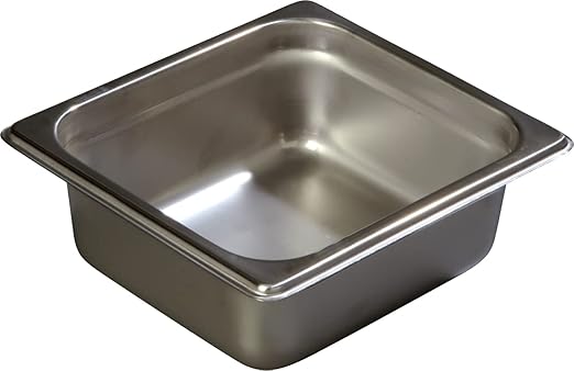 Carlisle FoodService Products Durapan Stainless Steel Pan 1/6 Size Hotel Pan for Catering Buffets Restaurants Stainless Steel 2.5 Inches Deep Silver (Pack of 6)
